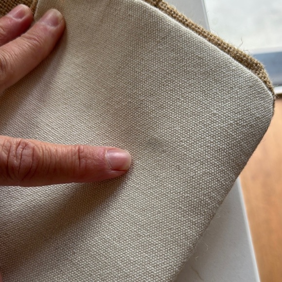 Brighton Earth Love Tote Burlap/Leather 13" x 15" LOVE MAKES EARTH GO ROUND - Picture 8 of 10